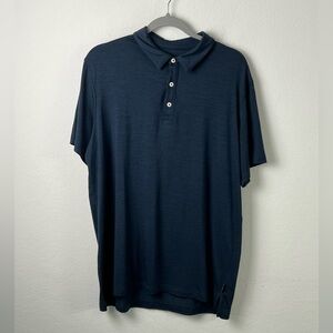 Stio Wool Blend Blue Short Sleeve Polo